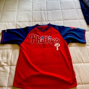 Stitches MLB Phillies Baseball Jersey Size L